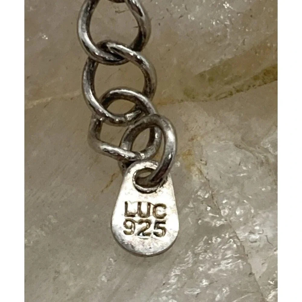 LUC Lucas Lameth‎ Ice Blue Crystal 18''- 19'' Necklace Sterling 925 Silver 67g